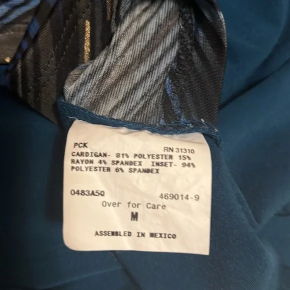 Women’s I.N. STUDIO, 3/4 Sleeves, Cardigan, Attached Top, Multi Colors, Medium - Picture 4 of 4